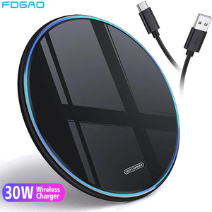 30W / 15W Fast Wireless Charging Pad for iPhone & Samsung image 1