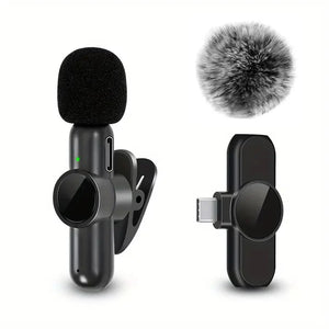 Wireless Lavalier Microphone for iPhone & Android – Mini Clip-On Mic with Windproof Cover image 4