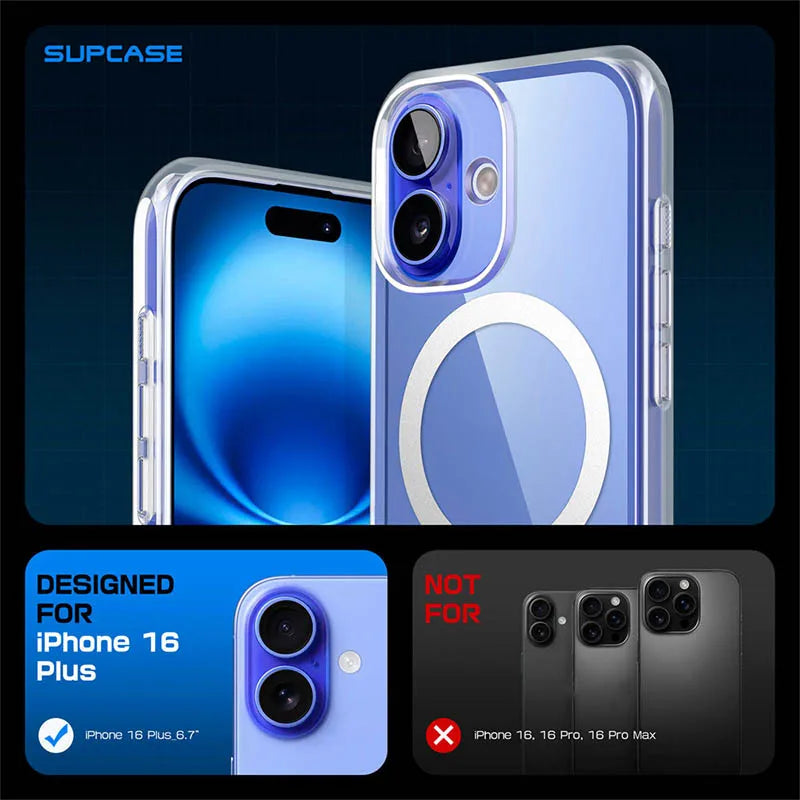 SUPCASE UB Mag Slim Clear Shockproof Magnetic Case for iPhone 16 Plus