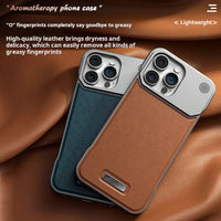 Business Aromatherapy Leather Case for iPhone 17