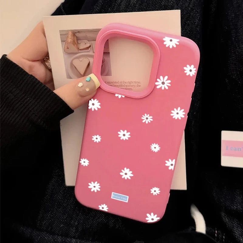 Cute Daisy Flower Silicone Case for iPhone 17