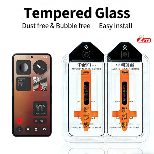 2-Pack Tempered Glass Screen Protector for Nothing Phone 3a Pro, 3a Lite & CMF Phone 2 Pro One-Touch Install