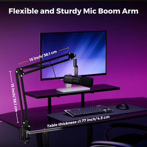 NearStream USB/XLR Dynamic Microphone with Boom Arm for Gaming, Podcast & Studio Recording image 3