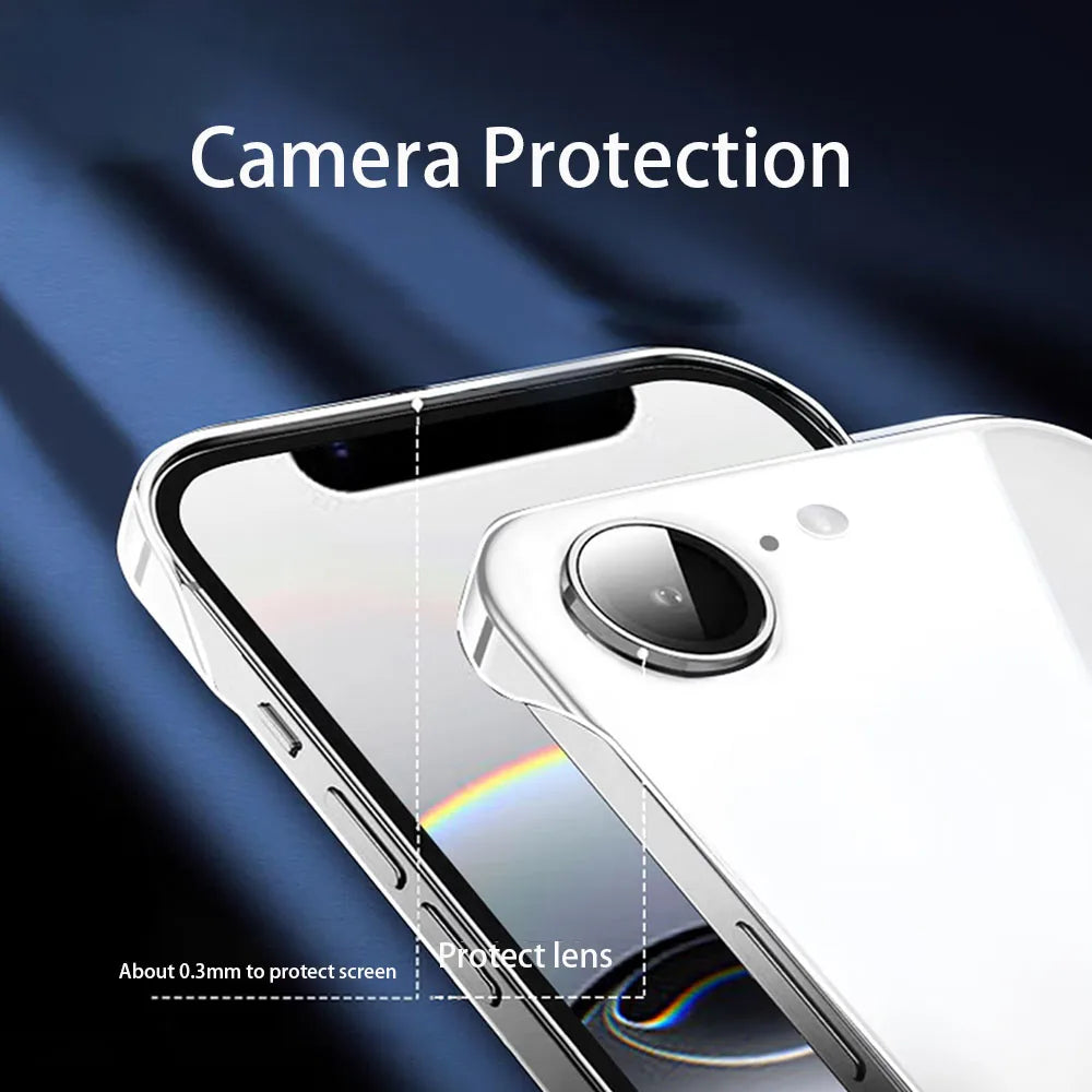 Frameless Slim Clear Hard Back Case for iPhone 16e
