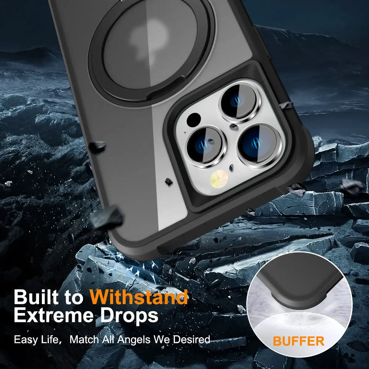 360° Rotatable Magnetic Ring Case for iPhone 16 Pro & iPhone 16 Pro Max