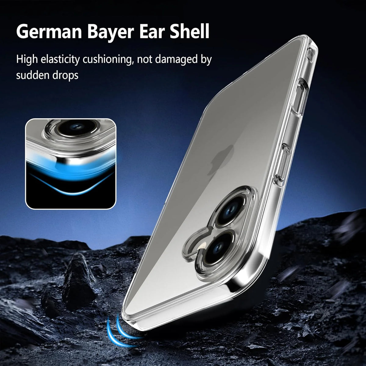 Crystal Clear Lens Protection Case for iPhone 16 Plus