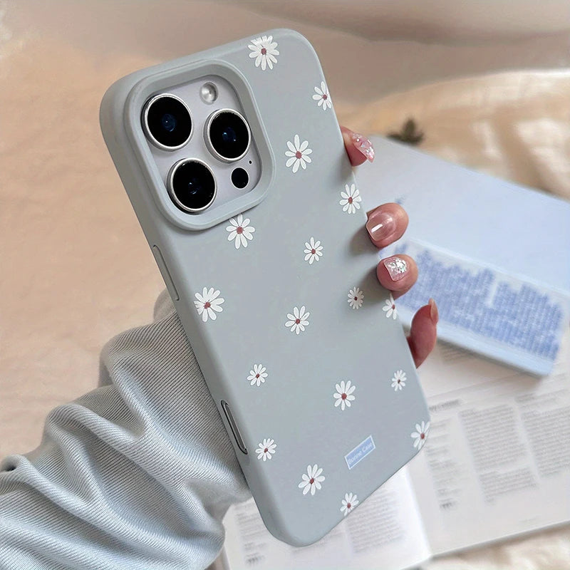 Cute Daisy Flower Silicone Case for iPhone 17