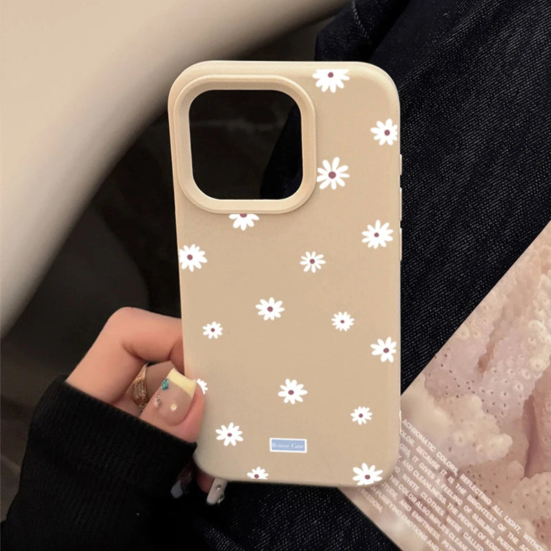 Cute Daisy Flower Silicone Case for iPhone 17