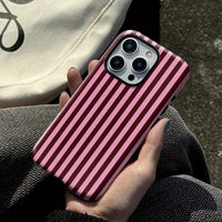 Luxury Striped Double-Layer Case for iPhone 16 Pro & 16 Pro Max