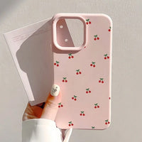 Cute Cartoon Cherry Silicone Case for iPhone 16 & iPhone 16 Pro Max