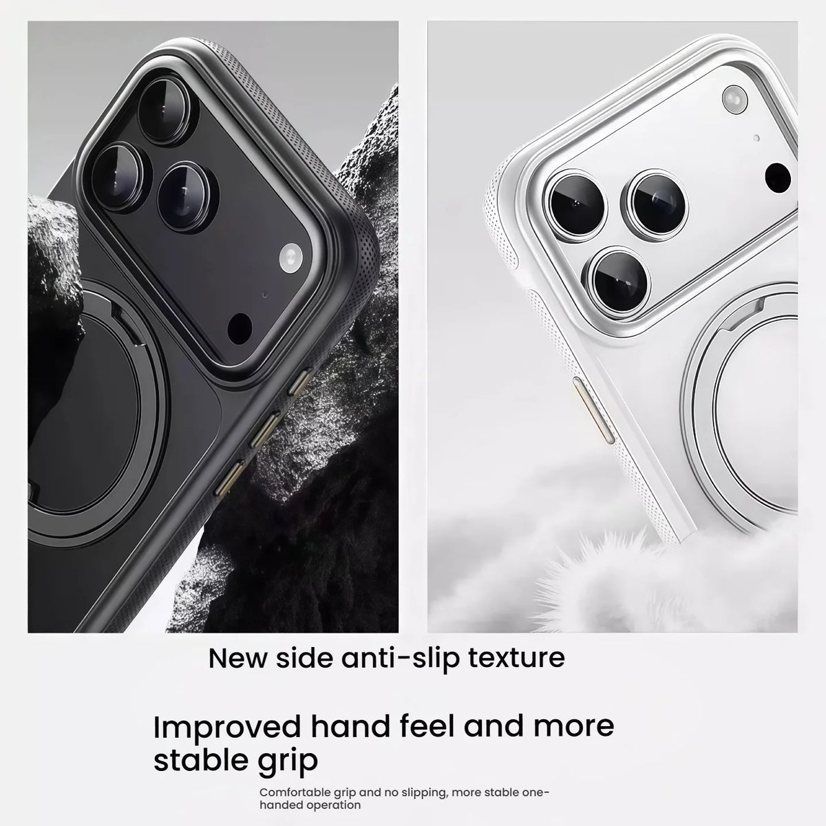Magnetic 360° Rotating Stand Crystal Clear Case for iPhone 17