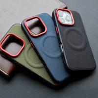 Luxury Magnetic Nylon Woven Leather Case for iPhone 15 Pro & iPhone 15 Pro Max