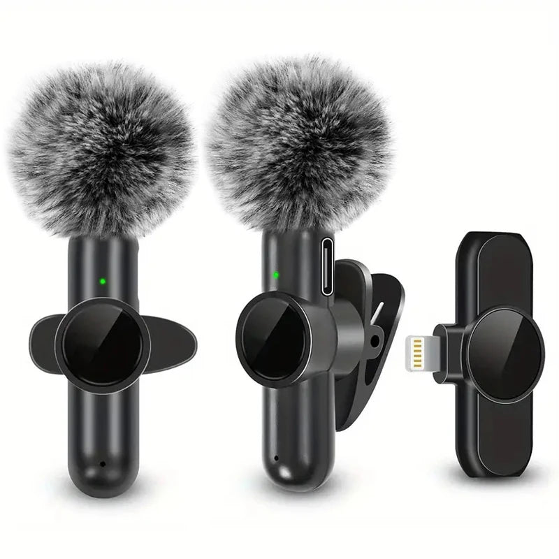 Wireless Lavalier Microphone for iPhone & Android – Mini Clip-On Mic with Windproof Cover