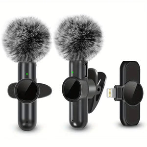 Wireless Lavalier Microphone for iPhone & Android – Mini Clip-On Mic with Windproof Cover image 1