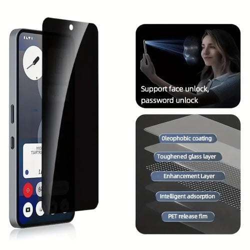 2-Pack Privacy Tempered Glass Screen Protector for Nothing Phone 1, 2, 2a, 2a Plus & 3a Pro Anti-Spy 9H
