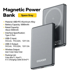 Essager 5000mAh Magnetic Wireless Power Bank 20W Fast Charging for iPhone image 4