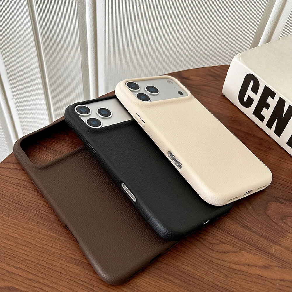Luxury Leather Texture Shockproof Case for iPhone 17 & 17 Pro Max