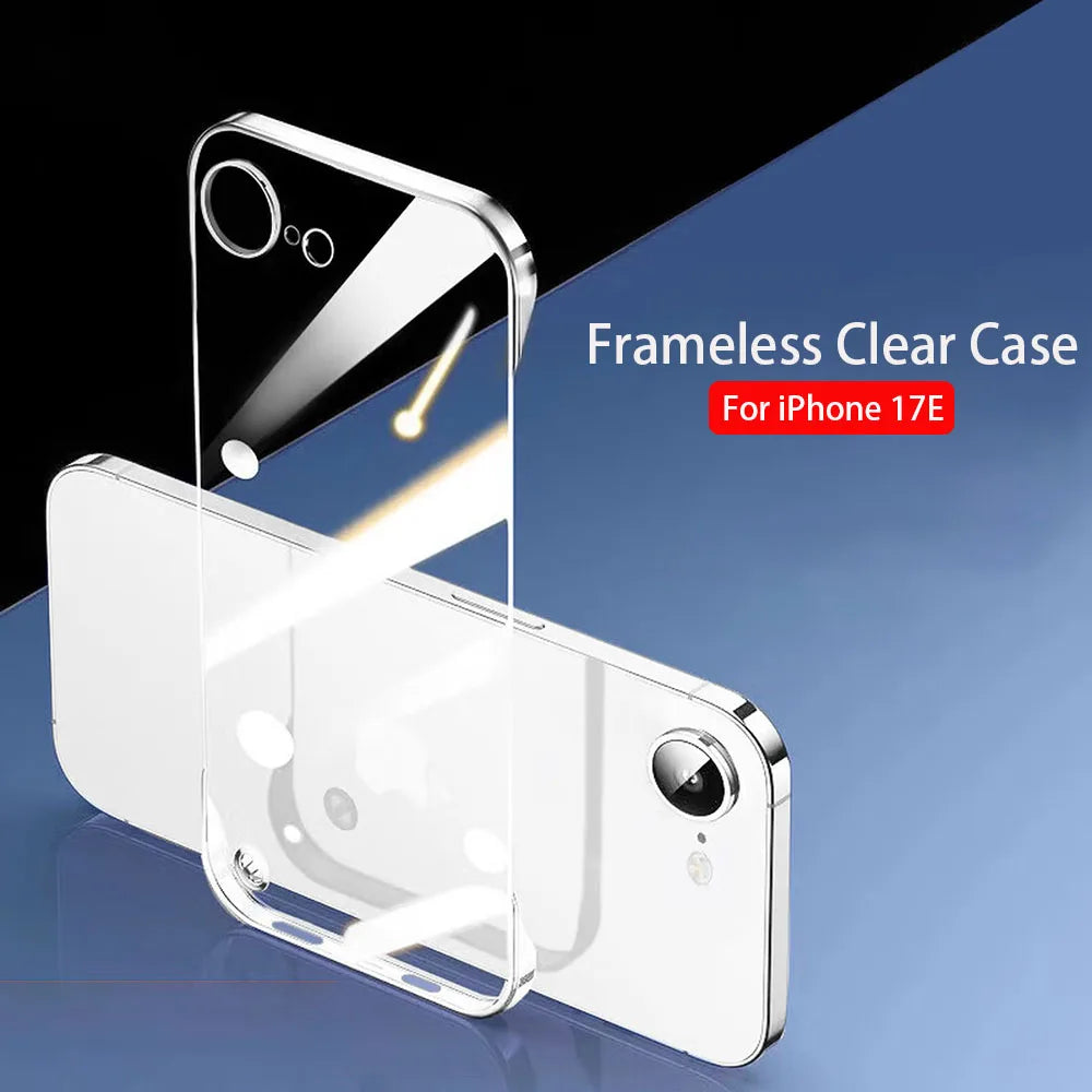 Frameless Slim Clear Hard Back Case for iPhone 16e