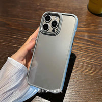 Luxury Titanium Gray Transparent Case for iPhone 15 Pro & iPhone 15 Pro Max