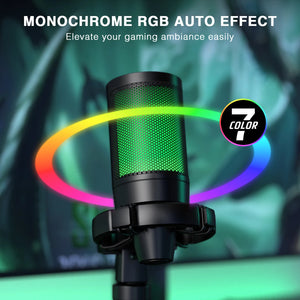 AmpliGame USB RGB Gaming Condenser Microphone with Quick Mute & Tripod image 2