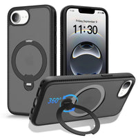 ELVEV Magnetic Matte Translucent Case with Rotating Stand for iPhone 16e