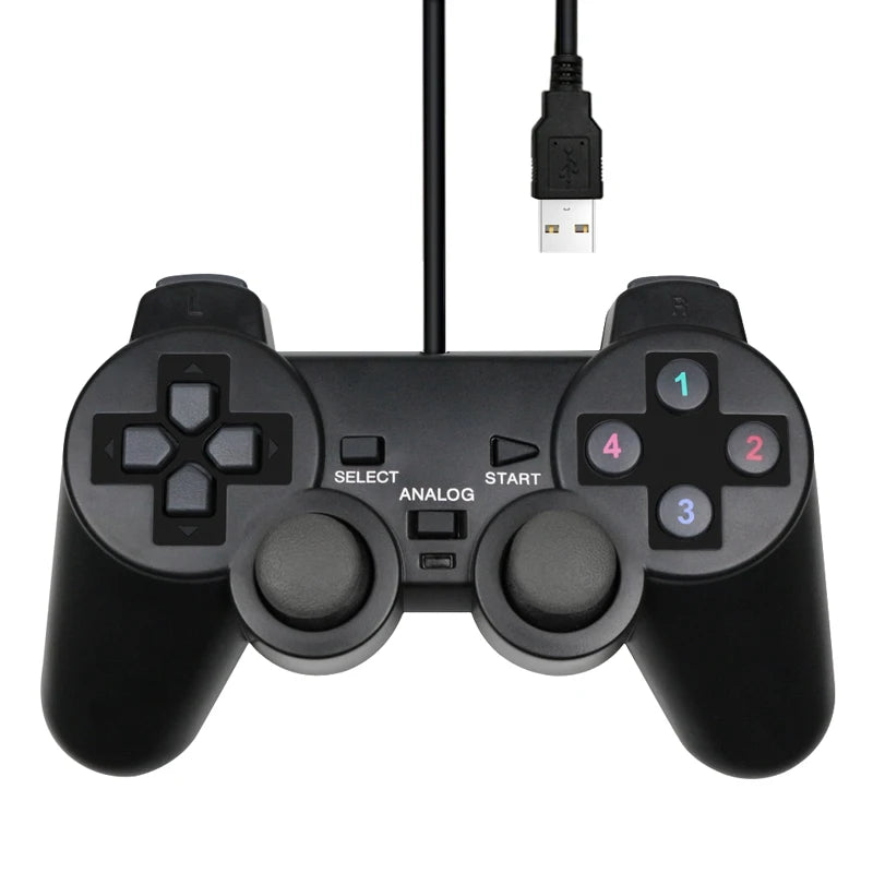 Wired USB PC Game Controller with Dual Vibration