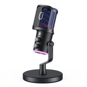 USB/XLR Dynamic Microphone with RGB Light for Podcast, Gaming, Streaming & PC Recording image 1