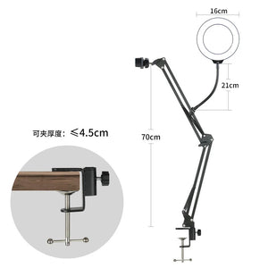 Overhead Phone Tripod with Ring Light – Desktop Recording Stand image 2