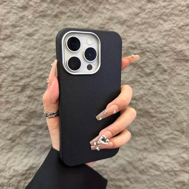 Luxury Matte Leather Case for iPhone 17
