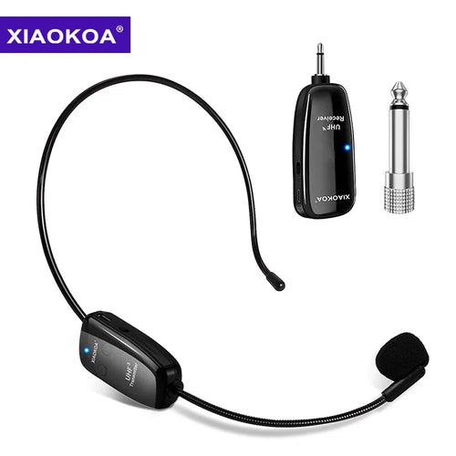 2-in-1 UHF Wireless Headset & Handheld Microphone – 160ft Range