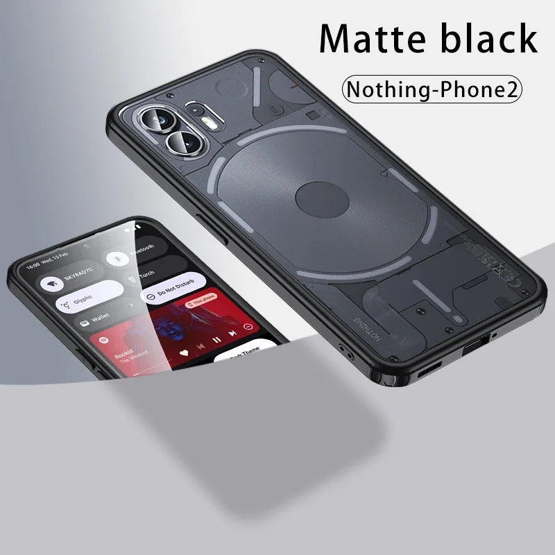 Nothing Phone 2 Translucent Shockproof Armor Case – Magnetic Wireless Charging TPU & Hard PC Cover