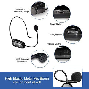 2-in-1 UHF Wireless Headset & Handheld Microphone – 160ft Range image 2