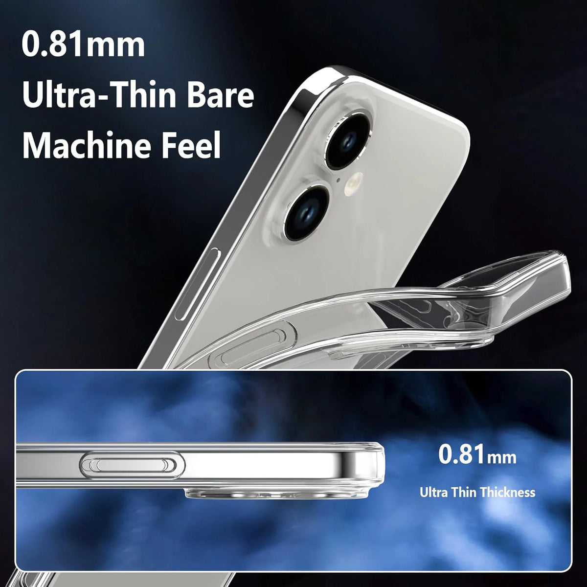 Crystal Clear Lens Protection Case for iPhone 16 Plus