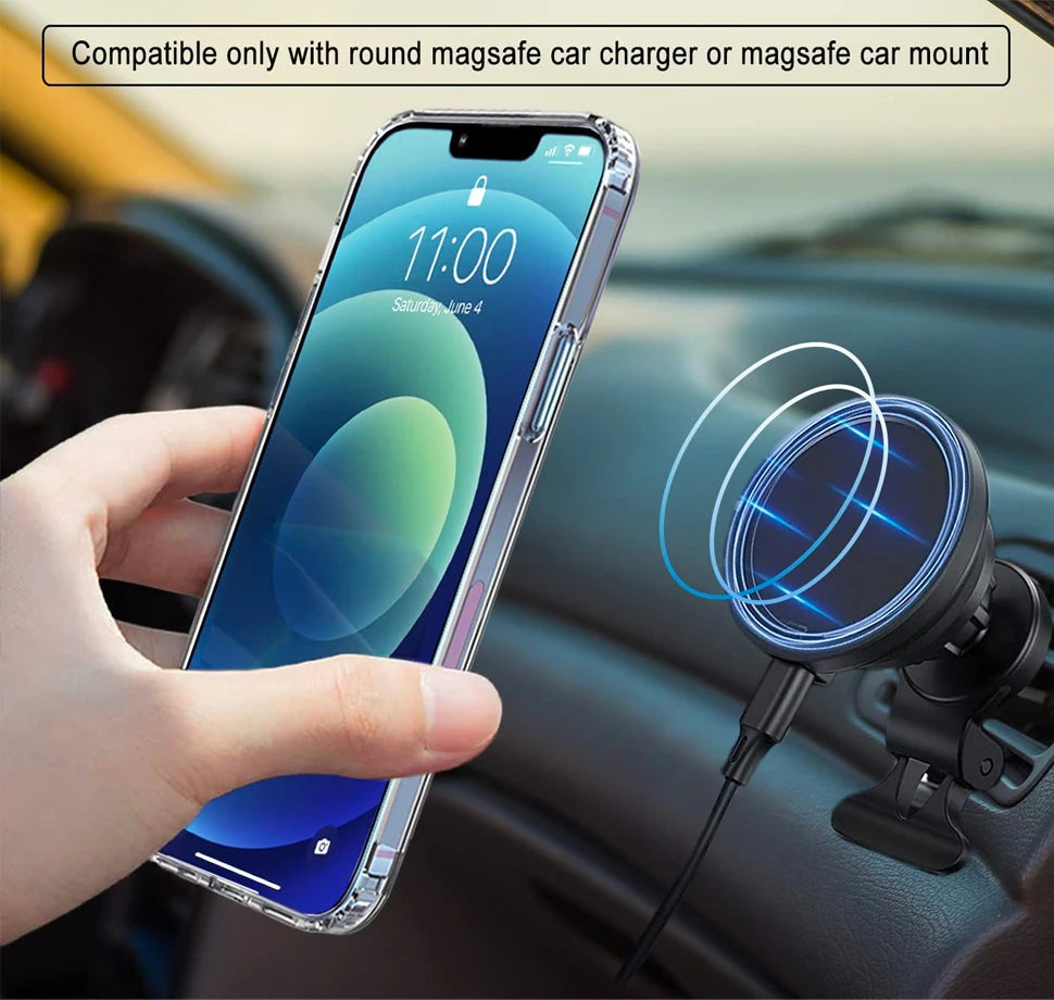 Clear Magnetic Kickstand Case for iPhone 15 Pro & iPhone 15 Pro Max