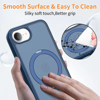 ELVEV Magnetic Matte Translucent Case with Rotating Stand for iPhone 16e