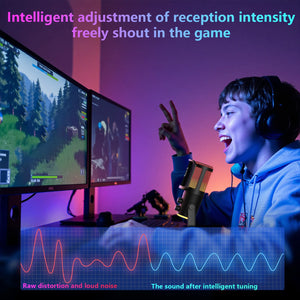 USB/XLR Dynamic Microphone with RGB Light for Podcast, Gaming, Streaming & PC Recording image 2