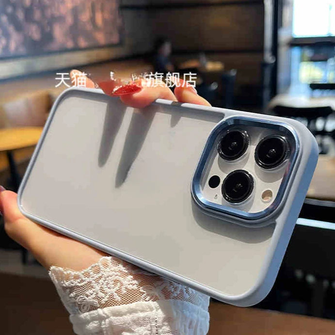 Luxury Titanium Gray Transparent Case for iPhone 15 Pro & iPhone 15 Pro Max