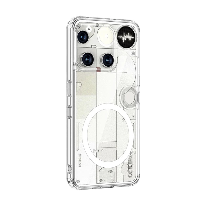 Nothing Phone (3) Magnetic Clear Matte Case – Transparent TPU + PC Anti-Fingerprint Protective Cover