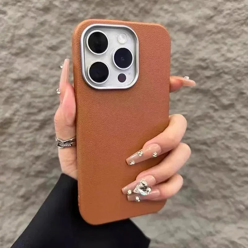 Luxury Matte Leather Case for iPhone 17