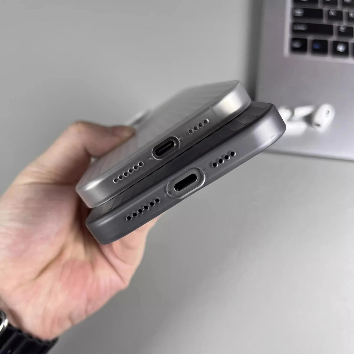 Luxury Bend Wave Anti-Drop Case for iPhone 15 Pro & iPhone 15 Pro Max
