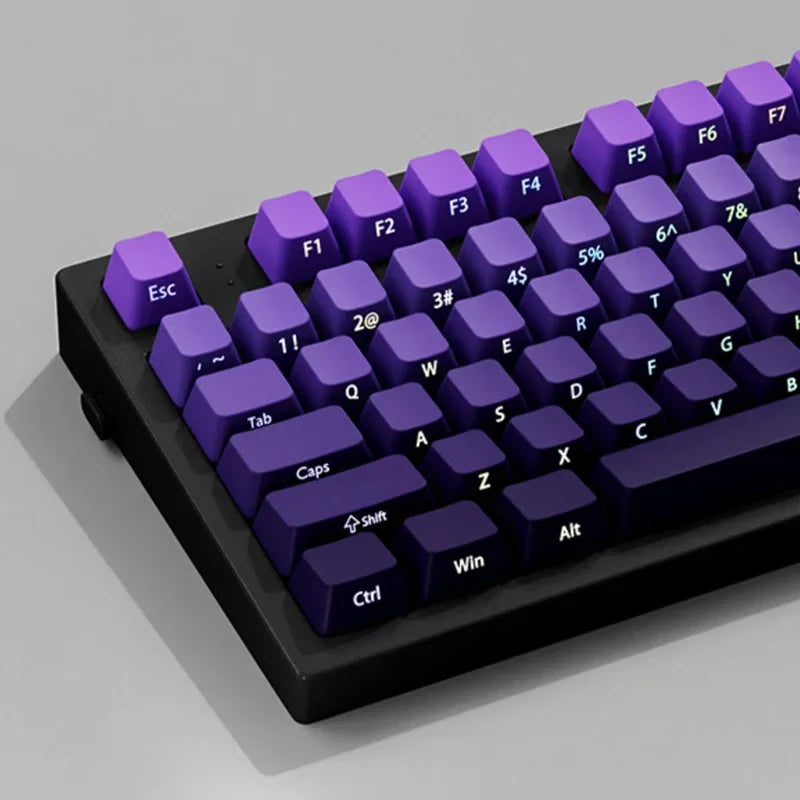 135-Key OEM PBT RGB Keycaps – Gradient Purple for MX Switches