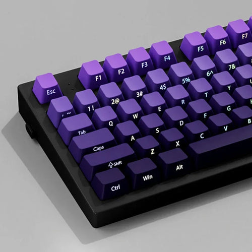 135-Key OEM PBT RGB Keycaps – Gradient Purple for MX Switches