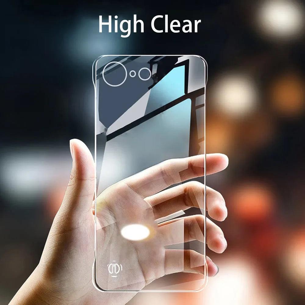 Frameless Slim Clear Hard Back Case for iPhone 16e