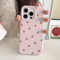 Cute Cartoon Cherry Silicone Case for iPhone 16 & iPhone 16 Pro Max