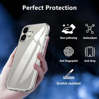 Crystal Clear Lens Protection Case for iPhone 16 Plus