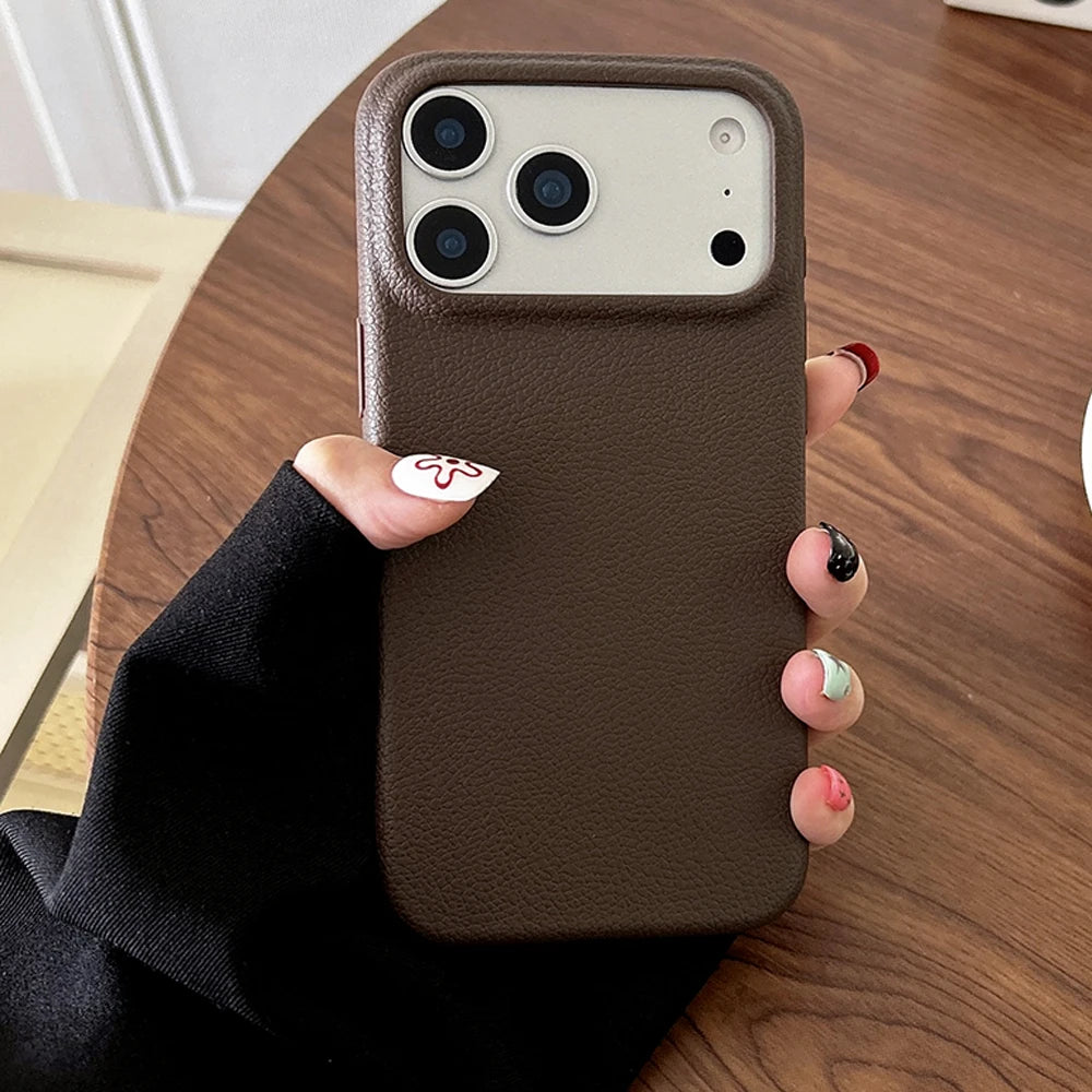 Luxury Leather Texture Shockproof Case for iPhone 17 & 17 Pro Max