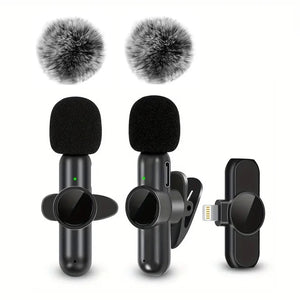 Wireless Lavalier Microphone for iPhone & Android – Mini Clip-On Mic with Windproof Cover image 3