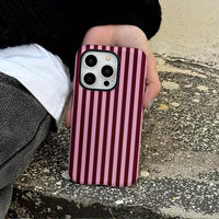 Luxury Striped Double-Layer Case for iPhone 16 Pro & 16 Pro Max