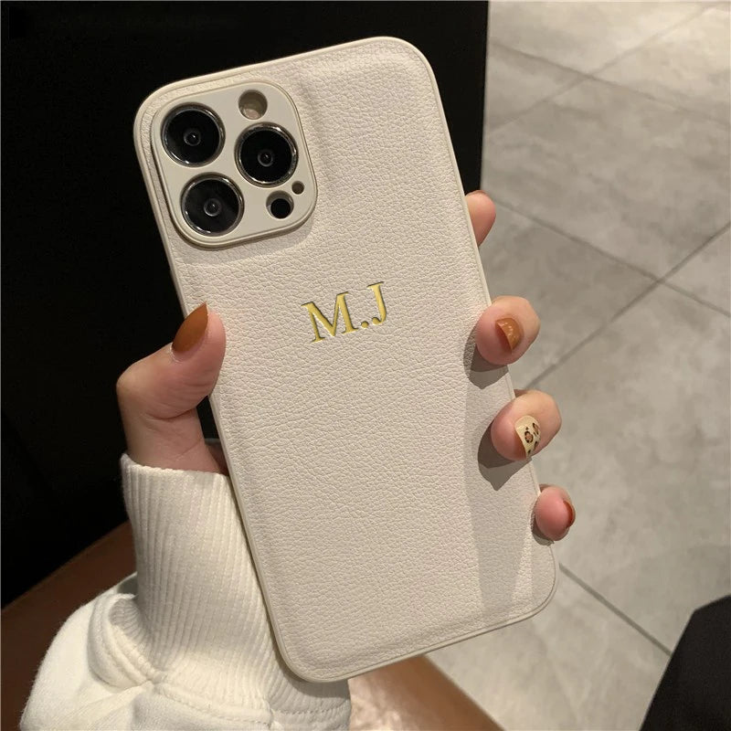 Personalized Custom Name Leather Case for iPhone 15 Pro & iPhone 15 Pro Max