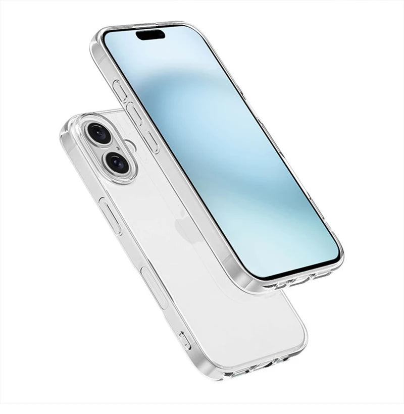 Ultra Thin Clear TPU Case for iPhone 16 – Slim Soft Shockproof Protective Cover